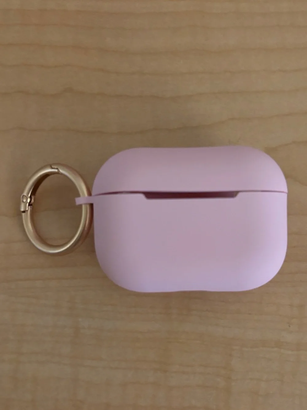 Soft Pink Silicone AirPods Pro Case with Gold Keyring